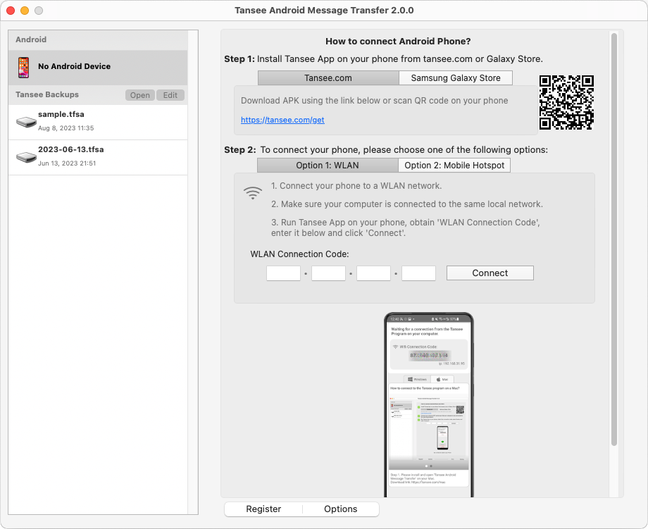 SMS、MMS、RCS メッセージ、WhatsApp メッセージを Android 携帯電話から Mac にコピー